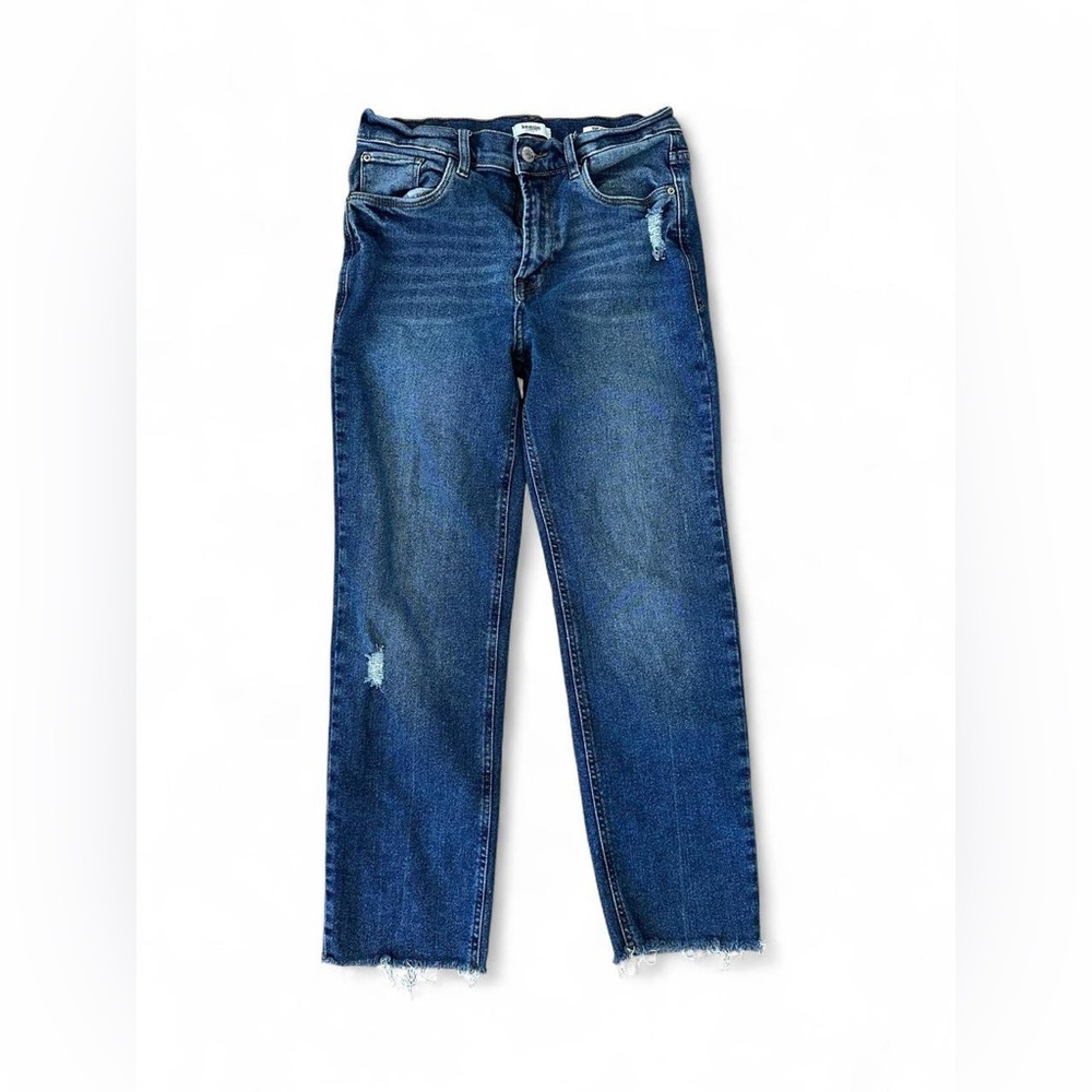 Kensie The Slim Straight Jeans Women’s Size 8 / 29 Medium Wash Raw Hem